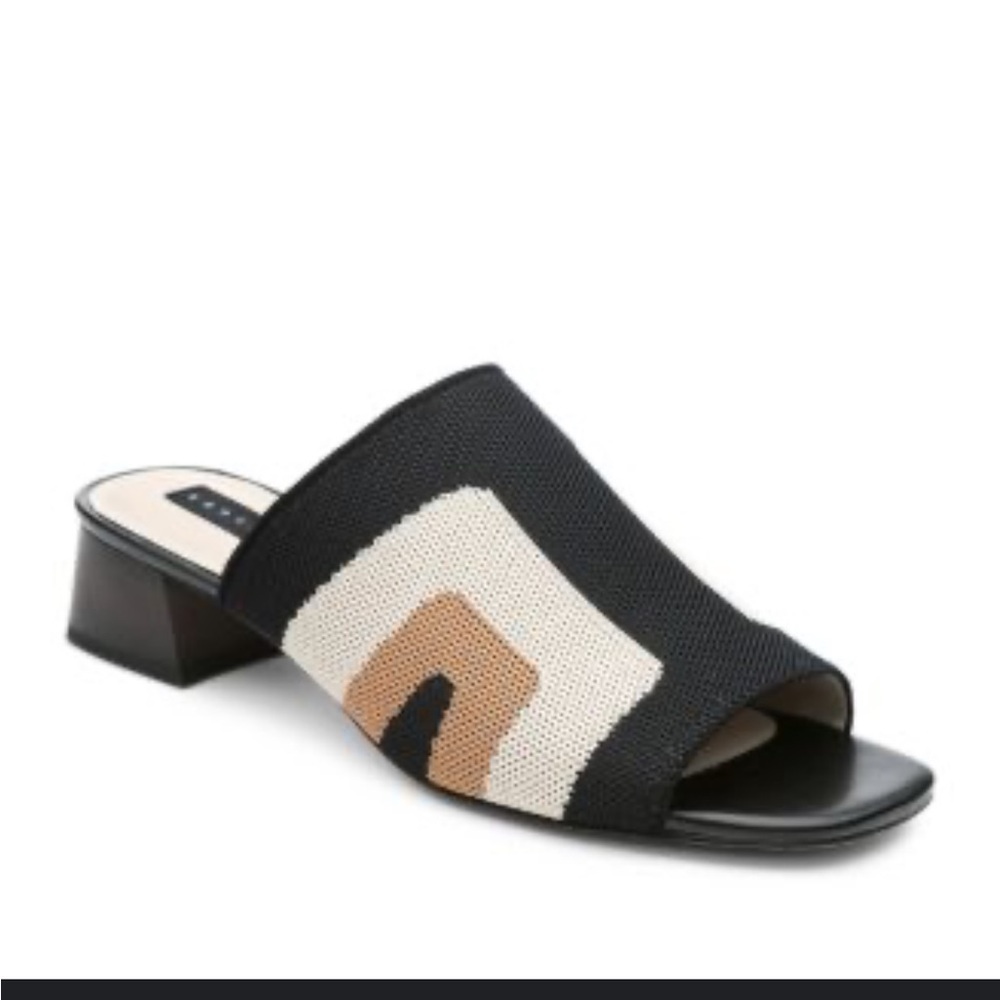 Sanctuary rumble square toe stretch knit block heels 7.5